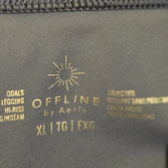 Aerie Womens XL Long Leggings, Blue And Black Pattern - Picture 3 of 5